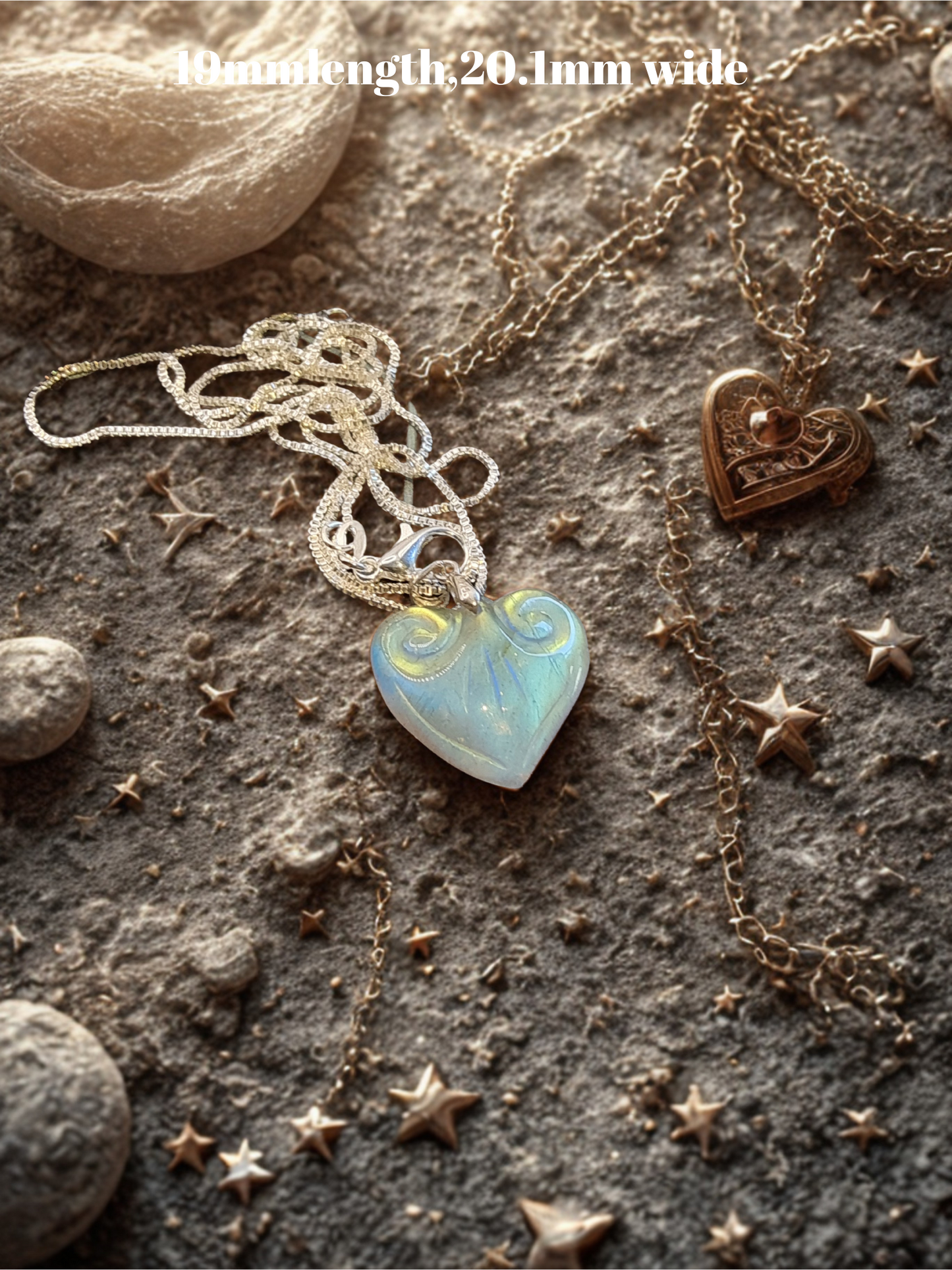 labradorite Heart Pendant