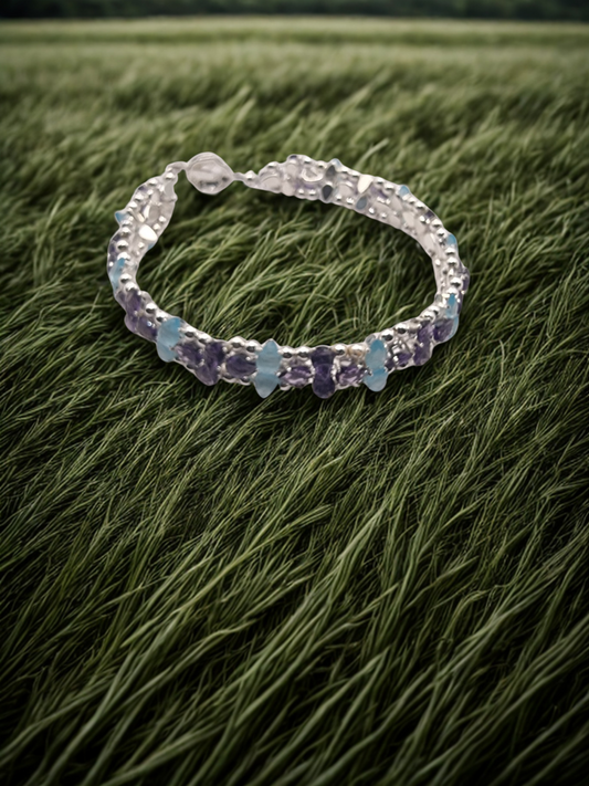 Purple Petal Cubic Zirconia Bracelet